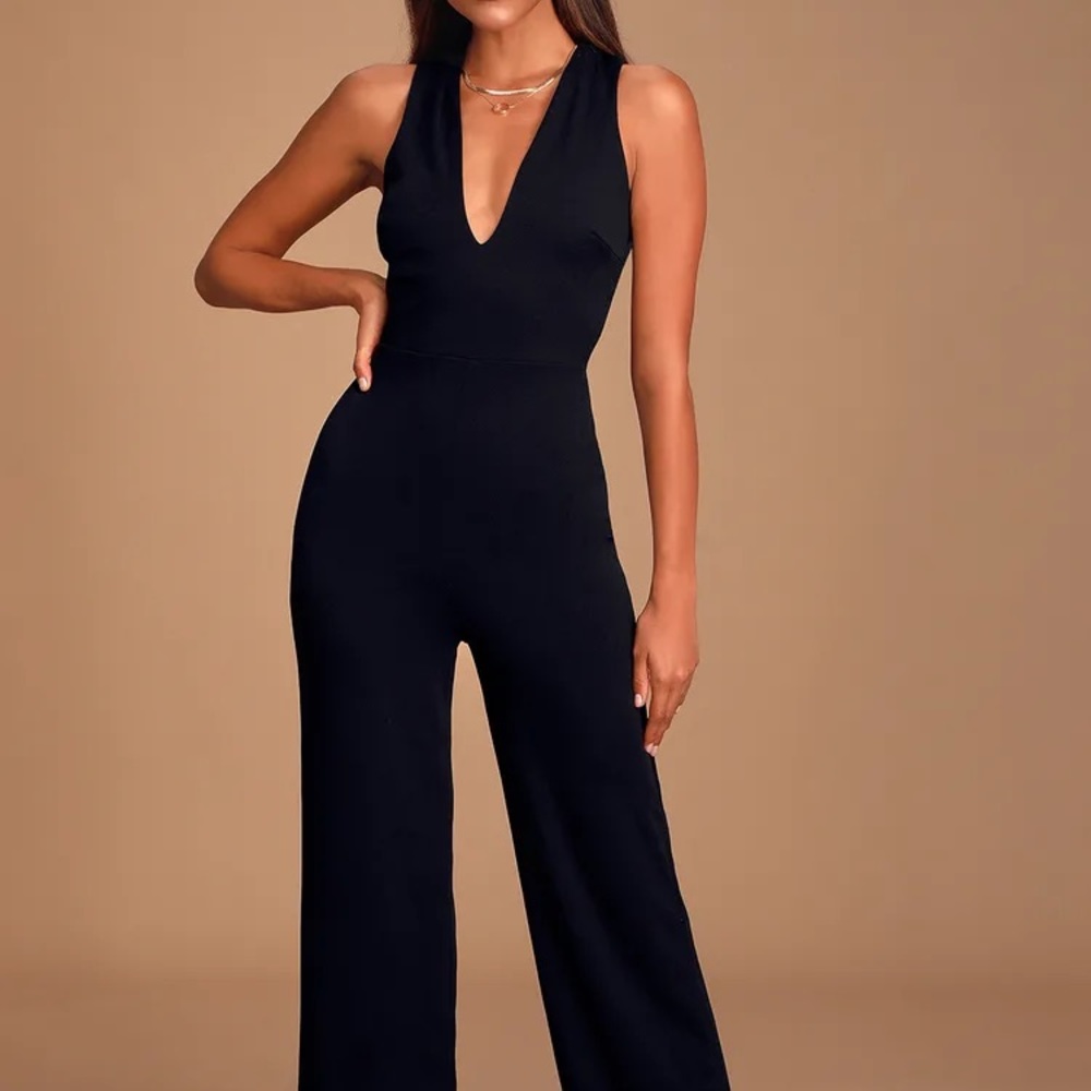 Lulu’s Thinking Out Loud sleeveless wide-leg jumps